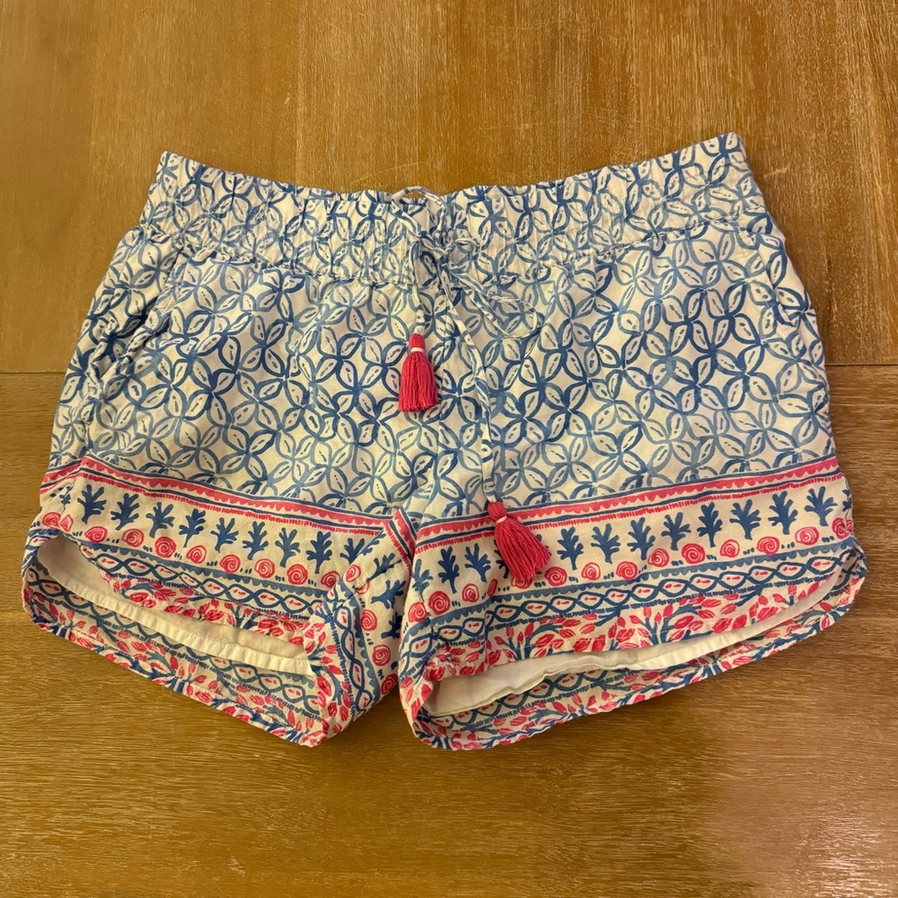 Vineyard Vines Blue and Pink Printed Cotton Drawstring Shorts